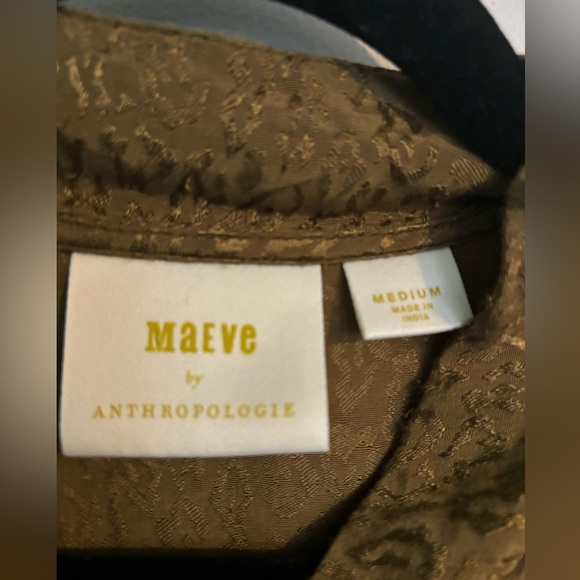 Maeve by Anthropologie Womens Medium Olive Lightweight Zip Bomber Jacket Printed - Picture 3 of 10